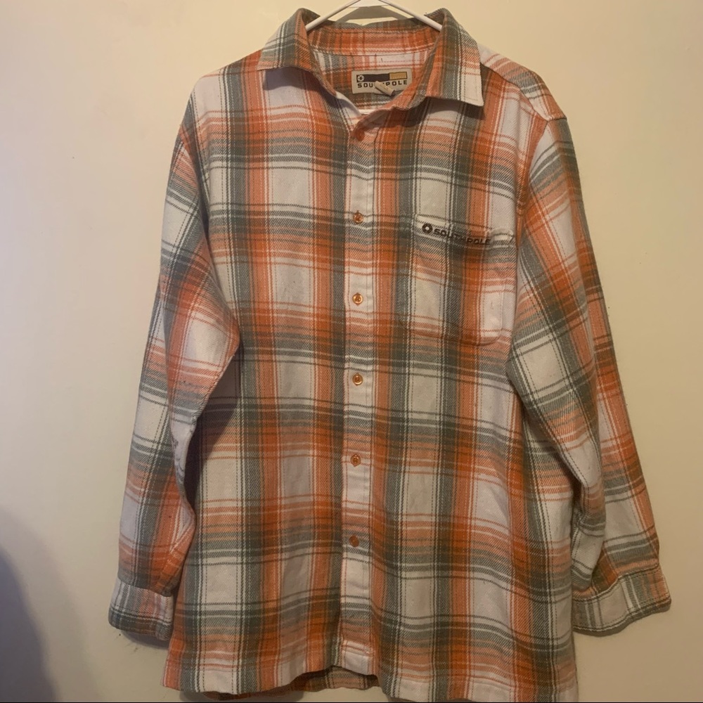 Southpole Orange and Green flannel shirt
